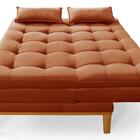 Sofá Cama Casal Reclinável 1,84m Melim Suede Premium Terracota