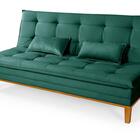 Sofá Cama Casal Reclinável 1,84m Melim Suede Premium Verde