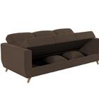 Sofá Cama Casal Reclinável Com Baú Pamela - Veludo Turkey Cho