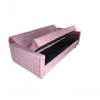 Sofá Cama Casal Reclinável Com Baú Pamela - Veludo Turkey Rose