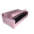 Sofá Cama Casal Reclinável Com Baú Pamela - Veludo Turkey Rose