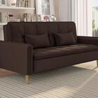 Sofá Cama Casal Reclinável Donna - Veludo Marrom Escuro