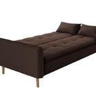 Sofá Cama Casal Reclinável Donna - Veludo Marrom Escuro