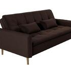 Sofá Cama Casal Reclinável Donna - Veludo Marrom Escuro