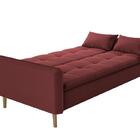 Sofá Cama Casal Reclinável Donna - Veludo Vinho