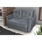 Sofá Cama Casal Reclinável Drika - Veludo Chumbo