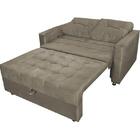 Sofá Cama Casal Reclinável Drika - Veludo Marrom Claro