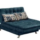Sofá Cama Casal Reclinável Maria - Veludo Azul Marinho Almof.