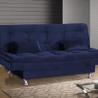 Sofá Cama Casal Reclinável Salomé - Veludo Azul Marinho