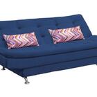 Sofá Cama Casal Reclinável Salomé - Veludo Azul Marinho Almof