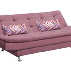 Sofá Cama Casal Reclinável Salomé - Veludo Rosê Almofada 464