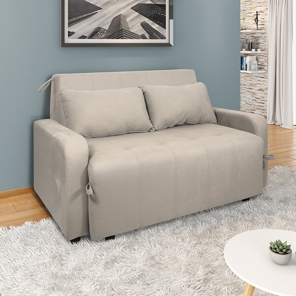 Sofá Cama Casal Retrátil E Reclinável 02 Lugares 138 Cm Versa