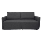 Sofá Cama Catar 210 Cm Encosto Reclinável Veludo Grafite Pés