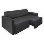 Sofá Cama Catar 210 Cm Encosto Reclinável Veludo Grafite Pés