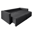 Sofá Cama Catar 210 Cm Encosto Reclinável Veludo Grafite Pés