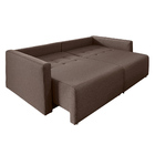 Sofá Cama Catar 210 Cm Encosto Reclinável Veludo Marrom Pés D