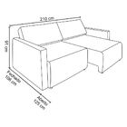 Sofá Cama Catar 210 Cm Encosto Reclinável Veludo Marrom Pés D