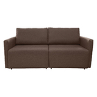 Sofá Cama Catar 210 Cm Encosto Reclinável Veludo Marrom Pés D