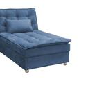 Sofá Cama Chaise 1 Lugar Penelope - Azul Pena