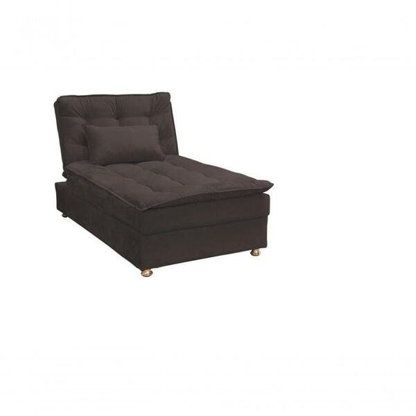 Sofá Cama Chaise 1 Lugar Penelope - Marrom Pena