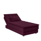 Sofá Cama Chaise 1 Lugar Penelope - Veludo Turkey Vinho