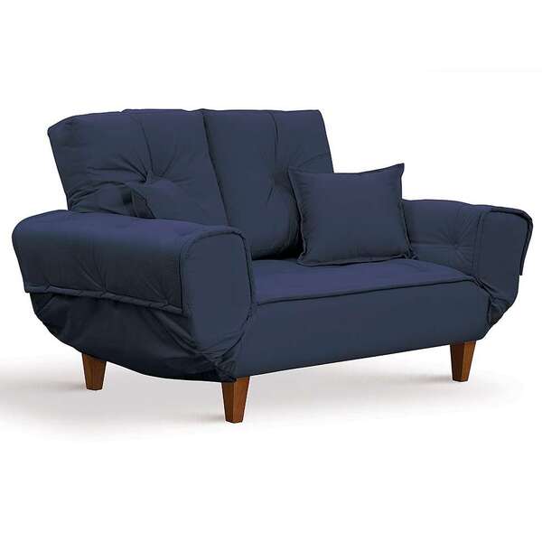 Sofá-cama Chaise Solteiro 2 Lugares Fortaleza Veludo Com Almo