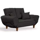 Sofá-cama Chaise Solteiro 2 Lugares Fortaleza Veludo Com Almo