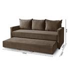 Sofa Cama Com Auxiliar Com Opção De Elevação Dubai Marrom A93