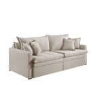 Sofá Cama Com Baú 220cm Ravena A Melhor . Bege