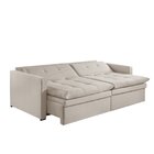 Sofá Cama Com Baú 220cm Ravena A Melhor . Bege