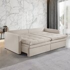 Sofá Cama Com Baú 220cm Ravena A Melhor . Bege