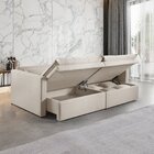 Sofá Cama Com Baú 220cm Ravena A Melhor . Bege