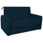 Sofá Cama Com Baú 2 Lugares Ethan Suede Azul