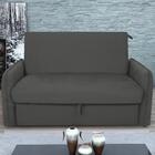 Sofá Cama Com Baú 2 Lugares Furbogh Suede Cinza