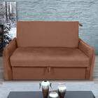 Sofá Cama Com Baú 2 Lugares Furbogh Veludo Ferrugem