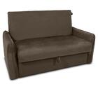 Sofá Cama Com Baú 2 Lugares Furbogh Veludo Marrom