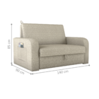 Sofá Cama Com Baú 2 Lugares Harry Linho