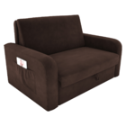 Sofá Cama Com Baú 2 Lugares Harry Suede Marrom