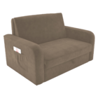 Sofá Cama Com Baú 2 Lugares Harry Veludo Cappuccino