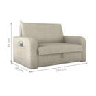 Sofá Cama Com Baú 2 Lugares Harry Veludo Millenium