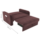 Sofá Cama Com Baú 2 Lugares Harry Veludo Rosê