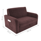 Sofá Cama Com Baú 2 Lugares Harry Veludo Rosê