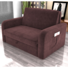 Sofá Cama Com Baú 2 Lugares Harry Veludo Rosê