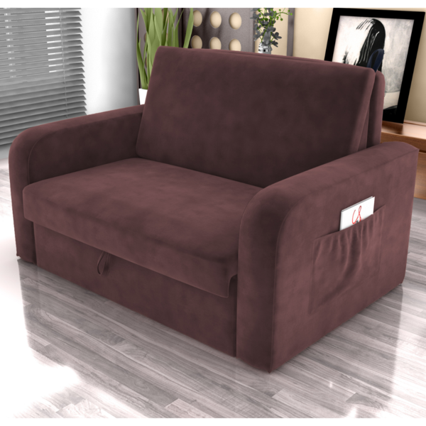 Sofá Cama Com Baú 2 Lugares Harry Veludo Rosê