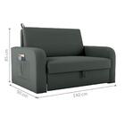Sofá Cama Com Baú 2 Lugares John Veludo Maserati Cinza
