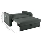 Sofá Cama Com Baú 2 Lugares John Veludo Maserati Cinza