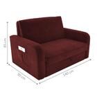 Sofá Cama Com Baú 2 Lugares John Veludo Vinho