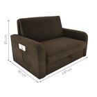 Sofá Cama Com Baú 2 Lugares Numey Suede Cappuccino