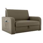 Sofá Cama Com Baú 2 Lugares Numey Veludo Maserati Cappuccino