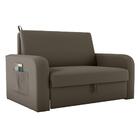 Sofá Cama Com Baú 2 Lugares Numey Veludo Maserati Marrom